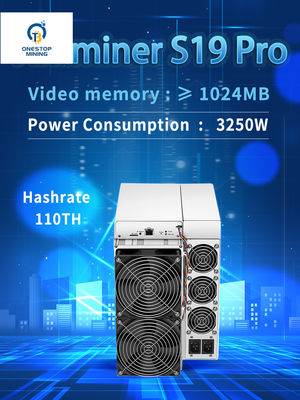 Antminer S19 Pro 110Th 3250W Bitcoin Madenciliği Asic Makinesi bitcoin madenciliği